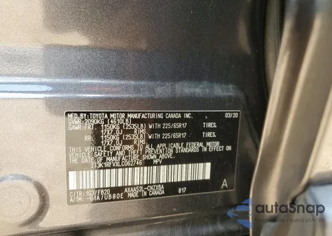2020 Toyota Rav4 Le z USA, uszkodzony, nr VIN 2T3K1RFVXLC062746